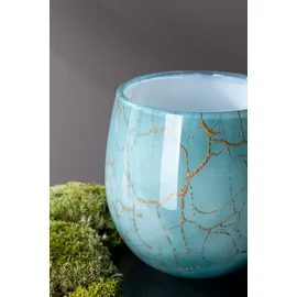 Fink Kerzenhalter), Vase oder Windlicht, COSMIC Opalglas Grün (17cm)