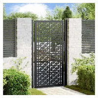 vidaXL Gartentor Schwarz 105x180 cm Stahl Kreuz-Design