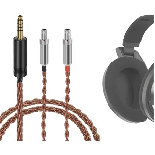 Geekria Apollo Upgrade-Audiokabel, kompatibel mit Sennheiser HD800, HD800S, HD820 Kopfhörerkabel, kristallkupferfarben, 4,4 mm Ersatzkabel (braun 12 cm)