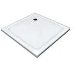 Glaszentrum Hagen - Acryla' 100x100x5 Cm Flache Duschtasse Weiß Quadrat + Siphon