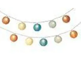 Lumineo LED Solar Lichterkette 4,5m Nylon 450 cm Bunt / Warmweiß
