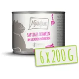 MjAMjAM 200 Gramm Katzennassfutter 6 x 200 Gramm saftiges Schwein + Möhrchen