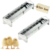 GarPet 2x Futterspender Hühner 30 cm Futterrinne Futtertrog Metall Küken Aufzucht Geflügel Tauben Wachtel Fressgitter