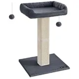 Songmics FEANDREA Kratzbaum, Kratzstamm 71cm mit Plüschball dunkelgrau