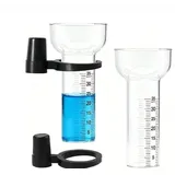 XPJBKC Regenmesser Frostsicher, 2Stück 35mm Regenmesser für Garten mit Halterung, Robust Transparent Regenmesser Ersatzglas, Präzise Kratzfest Langlebig Regenmesser Glas, Regenwassermesser für Garten