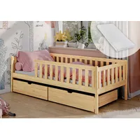 Kids Collective Kinderbett mit zwei Schubladen, Rausfallschutz, Lattenrost und