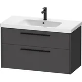 Duravit D-Code Waschtischunterschrank DC46730BD490000, Griff, Diamantschwarz, Graphit Matt,