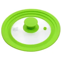 Gräwe Universal-Glasdeckel Grün 16-20 cm, für Kochtöpfe und Pfannen, gehärtetes Glas, Silikongriff, mit Dampfaustritt