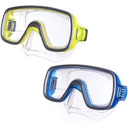 SALVAS Jugend Tauch Maske Geo Schnorchel Taucher Schwimm Brille Beschlag Silikon Farbe: blau