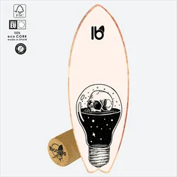 Balance Board Skull – Surf Trainer mit Korkrolle SCHWARZ No Size