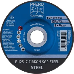 PFERD Tools Schruppscheibe E ZIRKON Speziallinie SGP STEEL für Stahl - 62212737