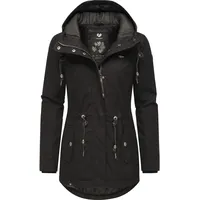 Ragwear Damen, Winterjacke Warmer Kurzmantel mit Kapuze Monadis Black