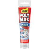 UHU POLY MAX POWER Tube, Transparenter Montageklebstoff und Dichtmasse Herstellerfarbe Transparent 47845
