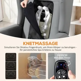 Homcom Relaxsessel Elektrisch 77 x 107 x 89 cm Grau mit Knetmassage und Fernbedienung