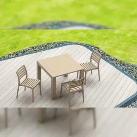 CLP Ares Gartenstuhl 48 x 58 x 82 cm schlamm 2er Set