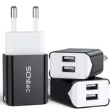 SCHITEC USB Ladegerät Stecker,3Pack 2 Port 5V / 2.1A USB Netzteil Ladestecker Ladeadapter Handy Netzstecker für iPhone 11 X 8 7 Samsung Galaxy S10 S9 S8 Huawei LG Tablet und mehr (Schwarz)