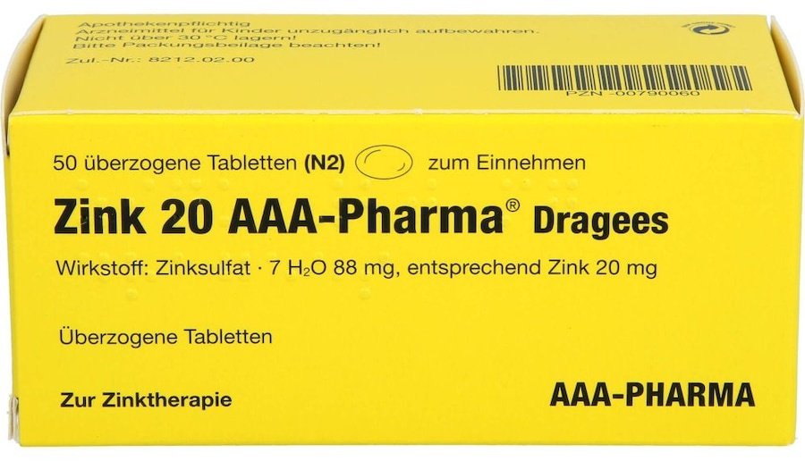 AAA - Pharma ZINK 20 AAA-Pharma Dragees Mineralstoffe