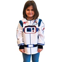 DEQUBE - Astronaut-Kostüm mit Raumschiff, Unisex, Einheitsgröße, Weiß/Blau