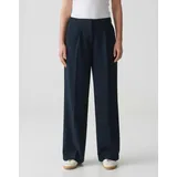 Opus Damen City Pants | Extra Wide Leg Pants Maiga Palazzo aus Twill-Ware Coal Blue, 36 - 36W