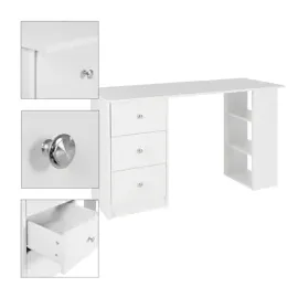 ML-Design Schreibtisch Computertisch Bürotisch mit Schubladen Ablage Regal 120x49x72 cm