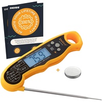 Deiss PRO Digitales Fleischthermometer - Blitzschnelle Bratenthermometer, präzise Messwerte mit Hintergrundbeleuchtung, Küchenthermometer - Sofortablese
