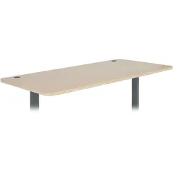 Mendler Tischplatte HWC-D40 für Schreibtische, Schreibtischplatte, 160x80cm ~ hellbraun