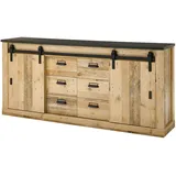furn.design Sideboard in Used Wood hell und anthrazit Kommode 201 x 91 cm