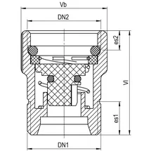 aalberts Seppelfricke Wasserstopp Aquastop Schlauchplatzsicherung DN 15, Messing verchromt