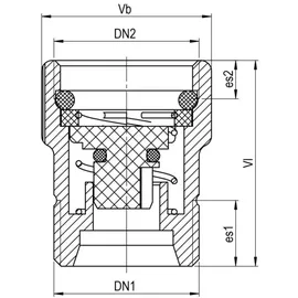 aalberts Seppelfricke Wasserstopp Aquastop Schlauchplatzsicherung DN 15, Messing verchromt