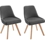 OTTO home Esszimmerstuhl Dilla (Set, 2 St), Webstoff Bezug, Massivholz Gestell, Sitzhöhe 48 cm grau