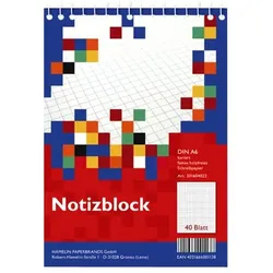 ELBA Landré - Notizblock - Spiralbindung - A6 - 40 Blatt