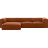 W.Schillig Ecksofa »around-the-block«, mit eleganter Biese, mit Federkern, Breite 341 cm braun