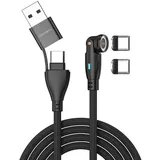4smarts USB-C/A 540° Magnetkabel GravityCord 100W 1,8m schwarz