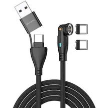 4smarts USB-C/A 540° Magnetkabel GravityCord 100W 1,8m schwarz