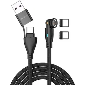 4smarts USB-C/A 540° Magnetkabel GravityCord 100W 1,8m schwarz