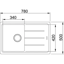 Franke Basis BFG 611-78 onyx + Excenterbetätigung
