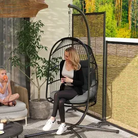 Outsunny Hängesessel oval Dunkelgrau 1-Sitzer ohne Gestell