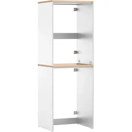 Schildmeyer Mehrzweckschrank-Set SCHILDMEYER "Solea", weiß (mattweiß, eichehellfarben), Holzwerkstoff, Kastenmöbel-Sets, Breite 134 cm, Stapelbare Schränke, Variabel anbringbare Traverse