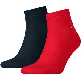 Tommy Hilfiger Quarter Socken 2er Pack Blau/Rot 43-46