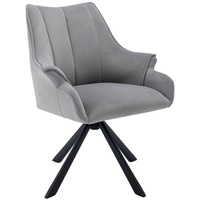 SIKAINI Bürostuhl (In der Küche, im Wohnzimmer oder im Büro - dieser Stuhl passt perfekt in verschiedene Umgebungen, 1 St), Metallbeine, Samtsitz, 360° drehbar, mit Armlehnen grau