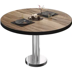 BML | Bistro Loungetisch | Ø:H 60 x 39 cm | Sheesham / Edelstahl