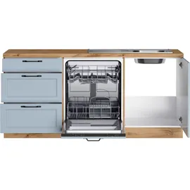 kochstation Winkelküche KS-Lana L-Form 240 cm blau