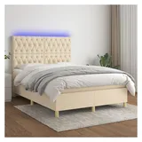 vidaXL Boxspringbett 140 x 190 cm Creme