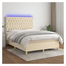 vidaXL Boxspringbett 140 x 190 cm Creme