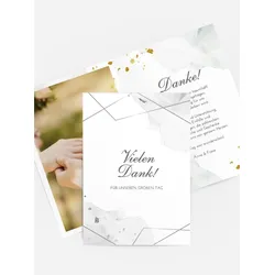 Dankeskarten Hochzeit selbst gestalten mit Spruch und Fotos im Onlinedesigner bei Meine-Kartenmanufaktur.de