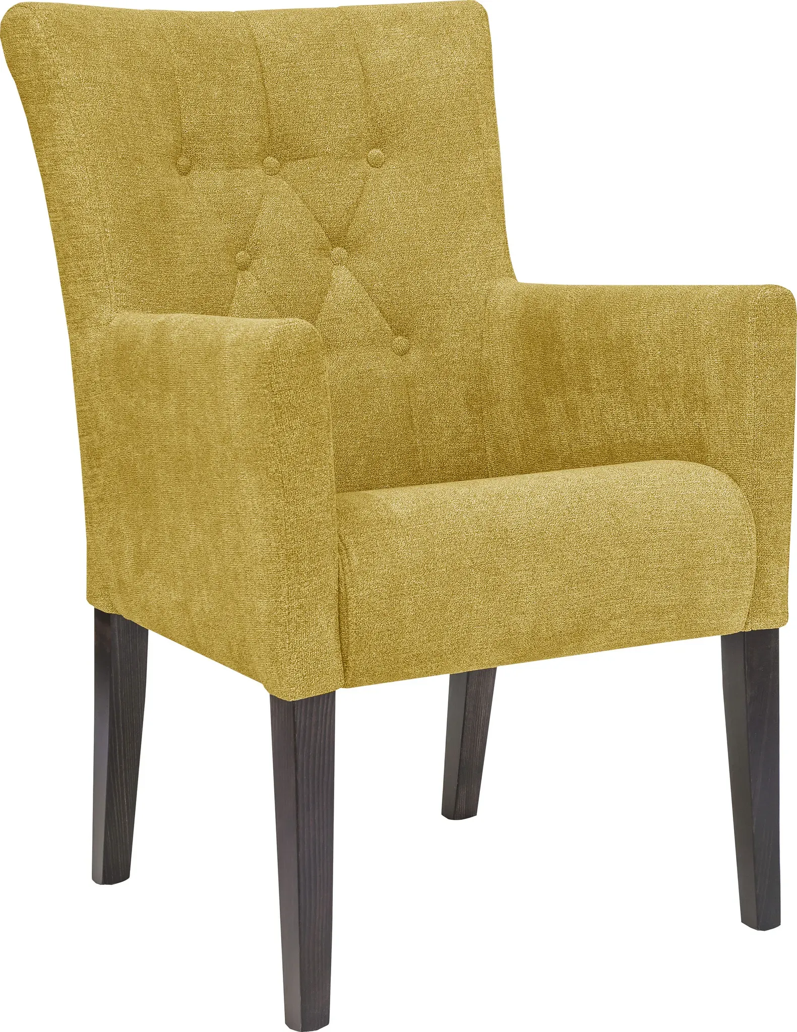 Esszimmerstuhl HOME AFFAIRE "King", gelb (senffarben, wenge), B:60cm H:92cm T:65cm, Polyester, Stühle, Esszimmerstuhl, Esszimmerstuhl mit Knopfheftung