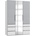 Level 150 x 216 x 58 cm weiß/Light grey mit Spiegeltüren und Schubladen