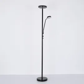 GLOBO Stehlampe Standleuchte Deckenfluter Flexo Wohnzimmer Stehleuchte Dimmer mit Leselicht, Metall schwarz, 1x LED 18w 1410 lm Warmweiß, H 180 cm