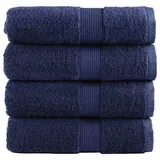 vidaXL Premium Handtuchset 30 x 30 cm marineblau 4-tlg.