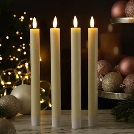 MARELIDA LED Stabkerzen LISA 25 cm creme 4 St.
